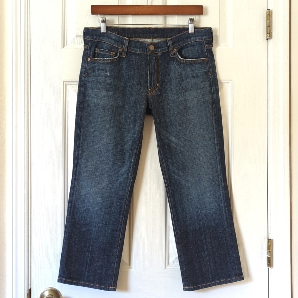 Citizens Of Humanity Kelly Dark Wash Low Waist Straight Cropped Capri Jeans 30